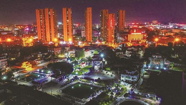 石狮仑后村侨乡公园夜景升级