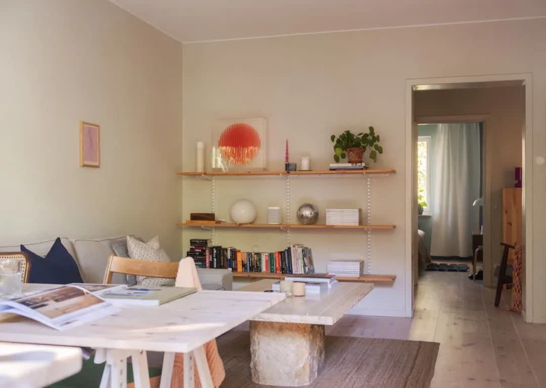 58平北欧公寓，绿色亚麻色营造自然氛围，更好的还原心中家的样子