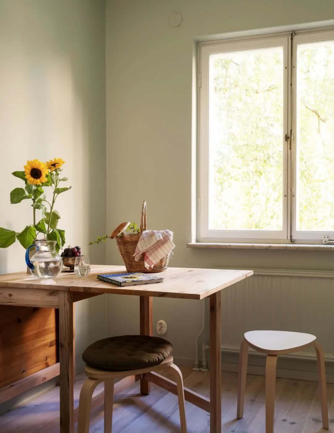 58平北欧公寓，绿色亚麻色营造自然氛围，更好的还原心中家的样子