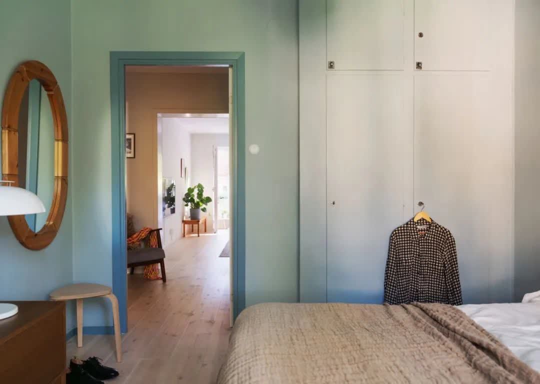 58平北欧公寓，绿色亚麻色营造自然氛围，更好的还原心中家的样子