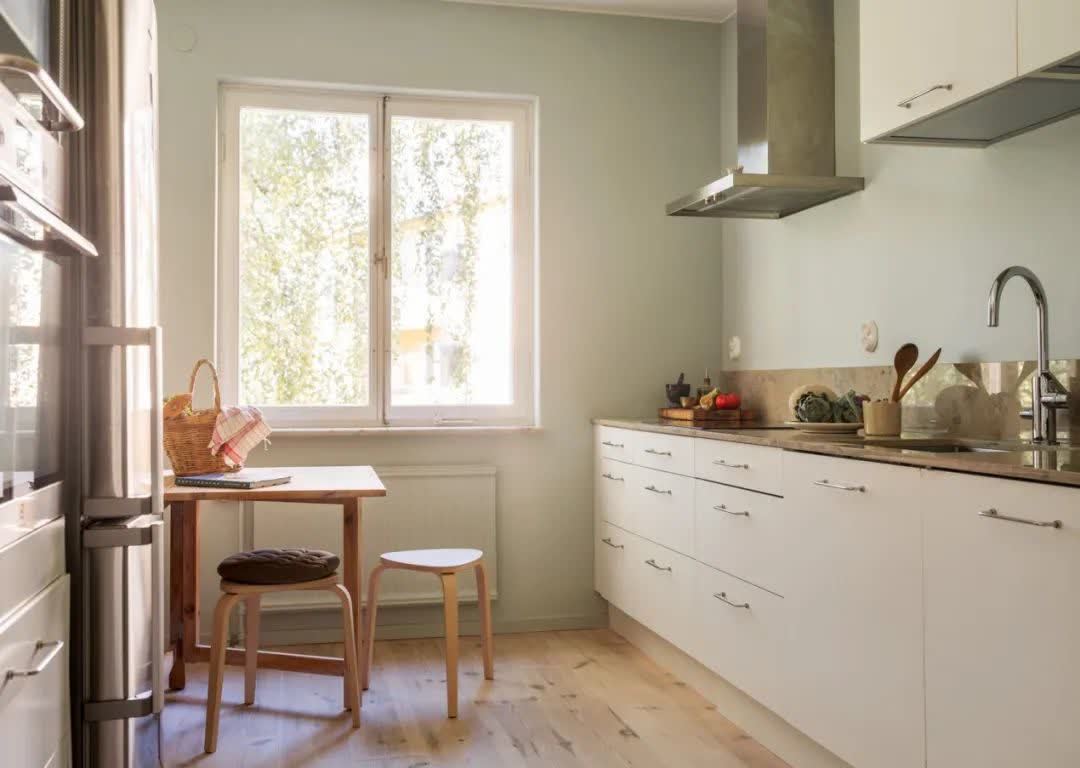 58平北欧公寓，绿色亚麻色营造自然氛围，更好的还原心中家的样子